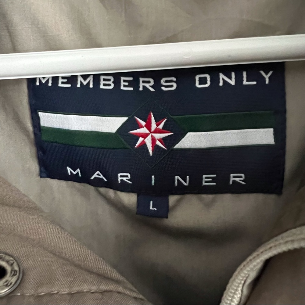 Members Only Vintage Mariner Tan Bomber Jacket Windbreaker Men’s Large - Picture 4 of 9